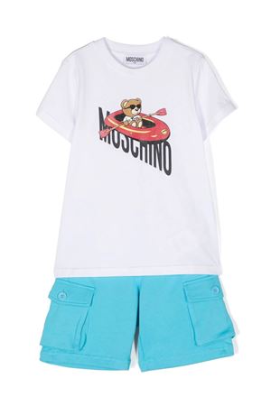 white cotton set MOSCHINO KIDS | HUG00OLAA2383625